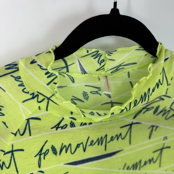 Free People Movement Free Jump Neon Long Sleeve Lightweight Lettuce Hem Top - Picture 3 of 4